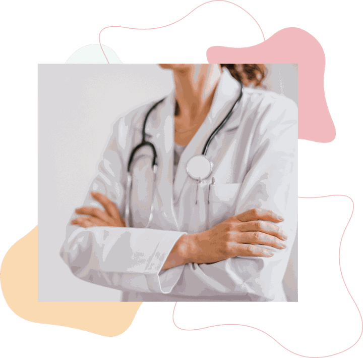 Nurse practitioner in a white coat with a stethoscope